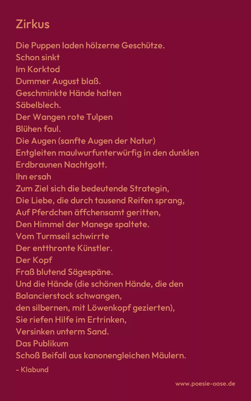 Gedicht: Zirkus von Klabund