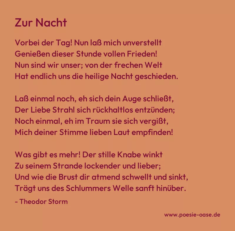 Gedicht: Zur Nacht von Theodor Storm