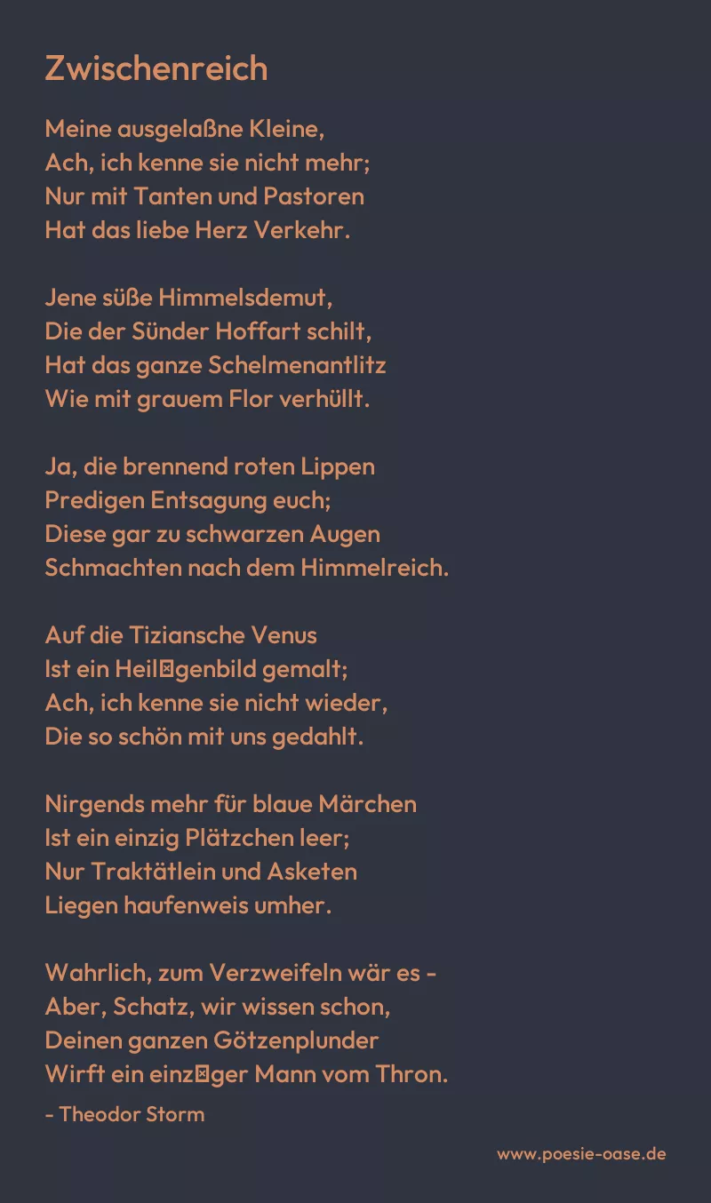 Gedicht: Zwischenreich von Theodor Storm